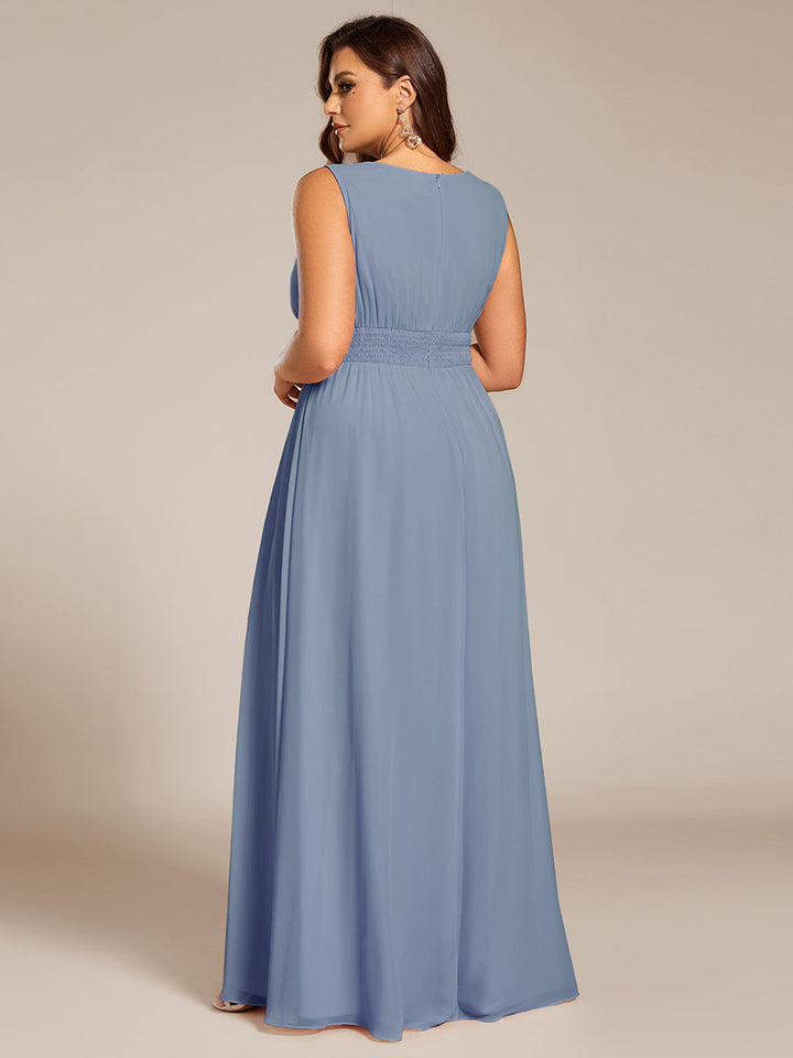 pretty KALIA|Plus Size Hollow Out Sleeveless Empire Waist Chiffon Bridesmaid Dress