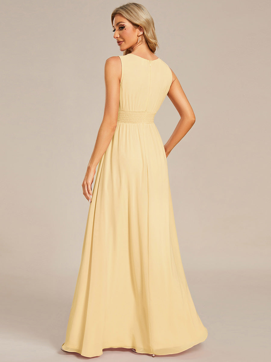 pretty KALIA|Plus Size Hollow Out Sleeveless Empire Waist Chiffon Bridesmaid Dress