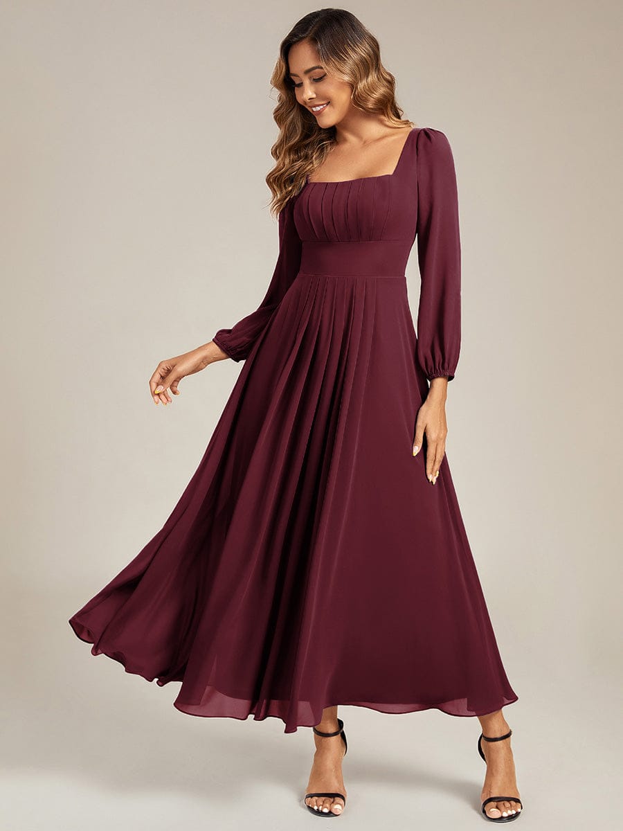 ever LYDIA|See-through Chiffon Lantern Sleeve Bridesmaid Dress
