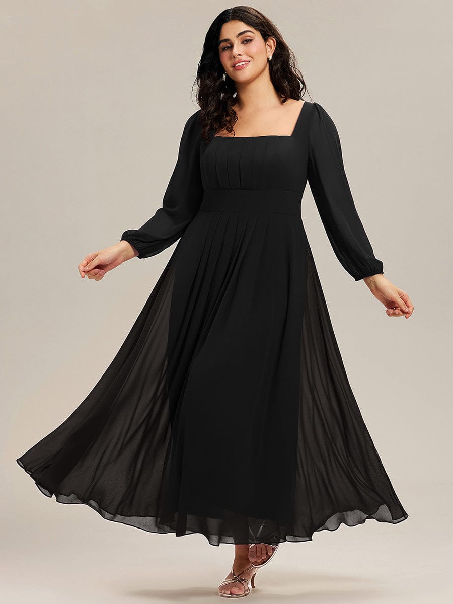 ever LYDIA|See-through Chiffon Lantern Sleeve Bridesmaid Dress