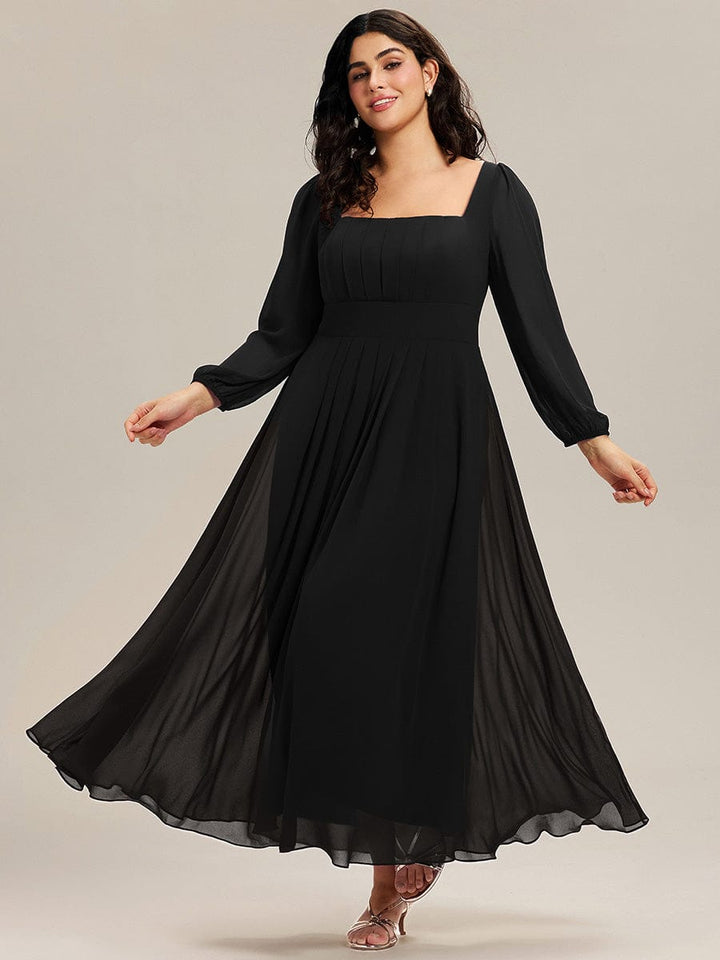 ever LYDIA|See-through Chiffon Lantern Sleeve Bridesmaid Dress