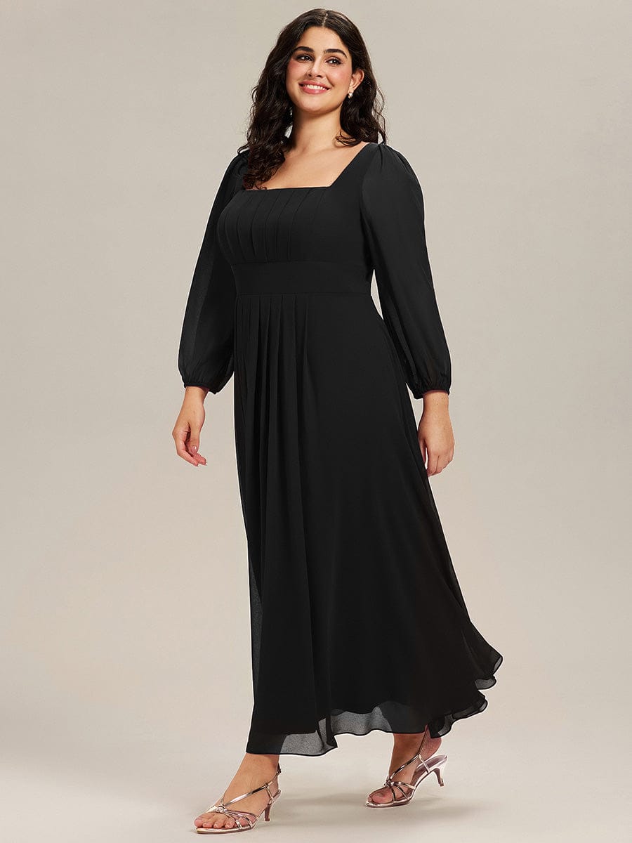 ever LYDIA|See-through Chiffon Lantern Sleeve Bridesmaid Dress