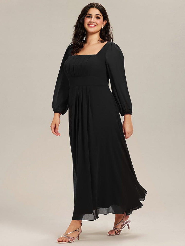 ever LYDIA|See-through Chiffon Lantern Sleeve Bridesmaid Dress