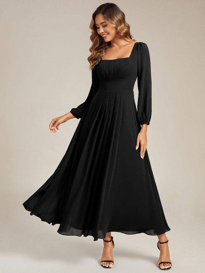 ever LYDIA|See-through Chiffon Lantern Sleeve Bridesmaid Dress