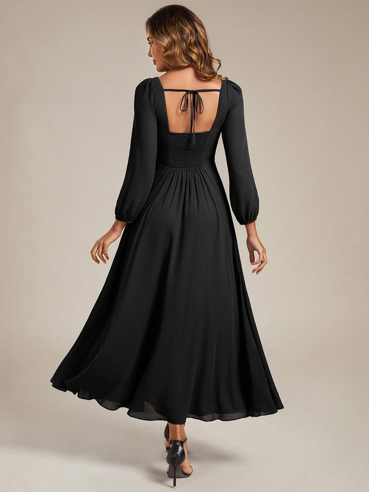 ever LYDIA|See-through Chiffon Lantern Sleeve Bridesmaid Dress