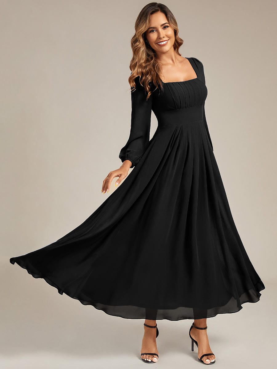ever LYDIA|See-through Chiffon Lantern Sleeve Bridesmaid Dress