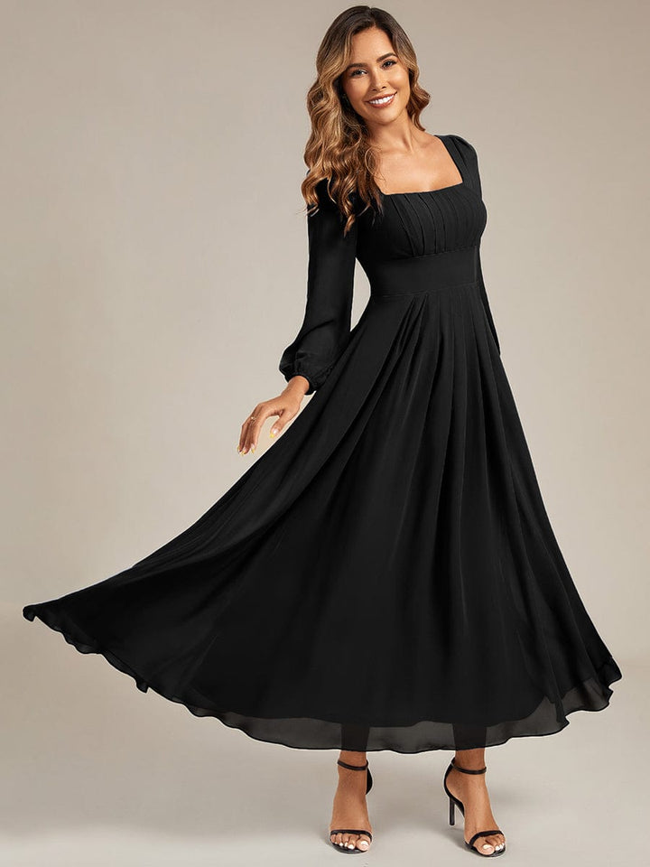 ever LYDIA|See-through Chiffon Lantern Sleeve Bridesmaid Dress