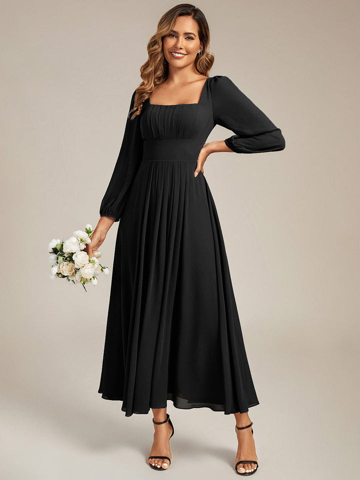 ever LYDIA|See-through Chiffon Lantern Sleeve Bridesmaid Dress