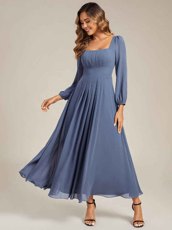 ever LYDIA|See-through Chiffon Lantern Sleeve Bridesmaid Dress
