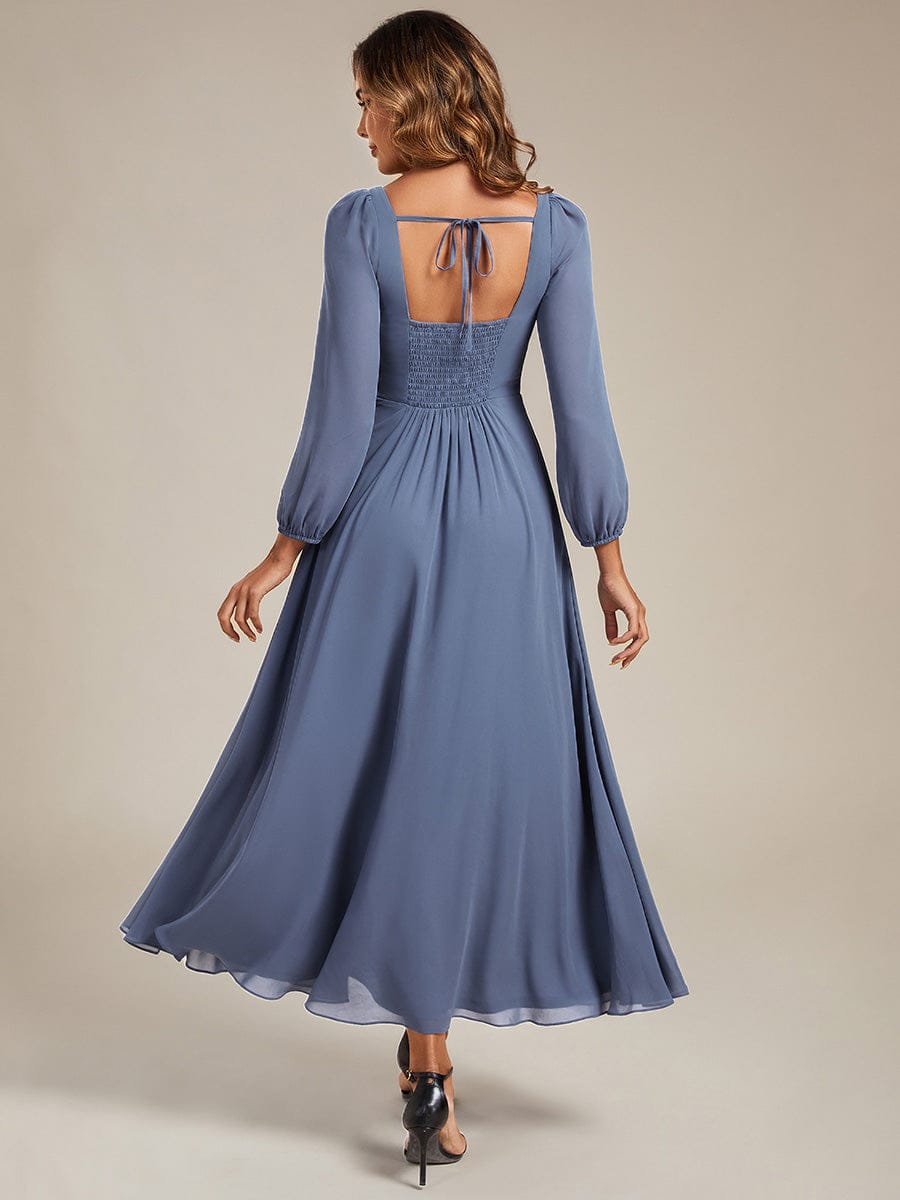 ever LYDIA|See-through Chiffon Lantern Sleeve Bridesmaid Dress