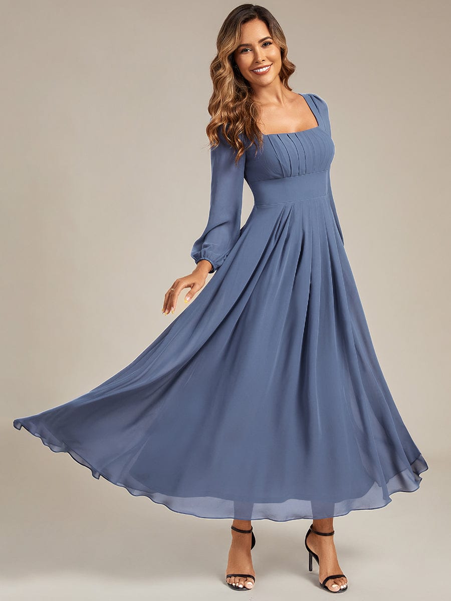 ever LYDIA|See-through Chiffon Lantern Sleeve Bridesmaid Dress
