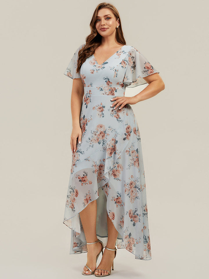 Plus Size Ruched Chiffon Bridesmaid Dress
