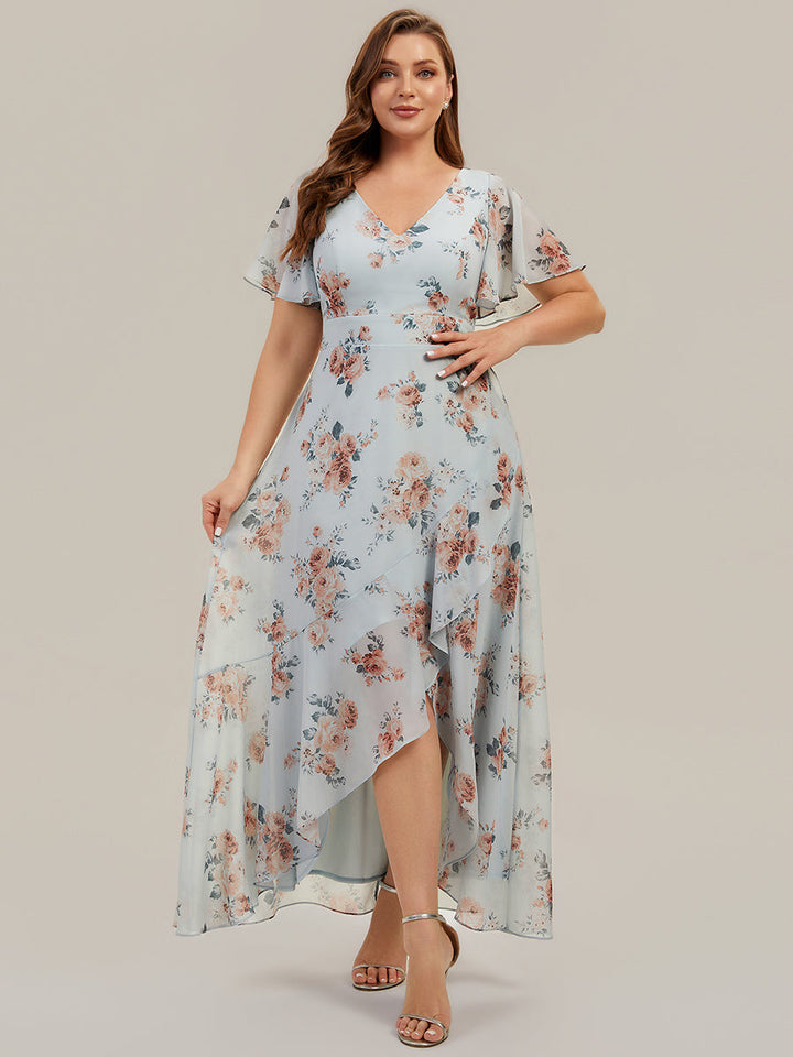 Plus Size Ruched Chiffon Bridesmaid Dress