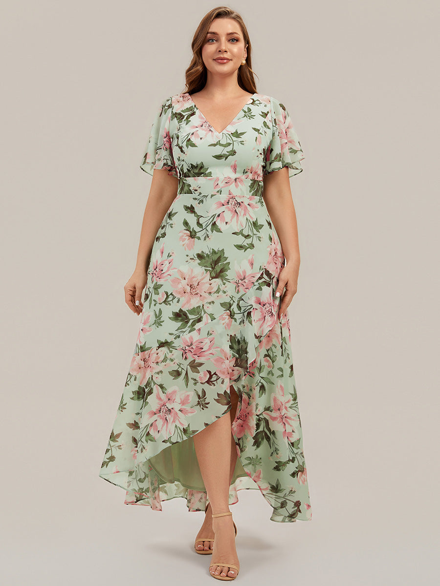 Plus Size Ruched Chiffon Bridesmaid Dress