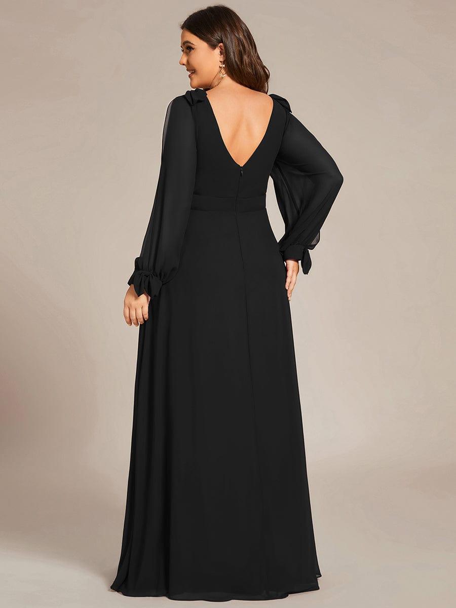 ever IVORY|Open Lantern Sleeve A-Line Mother of the Bride Dress