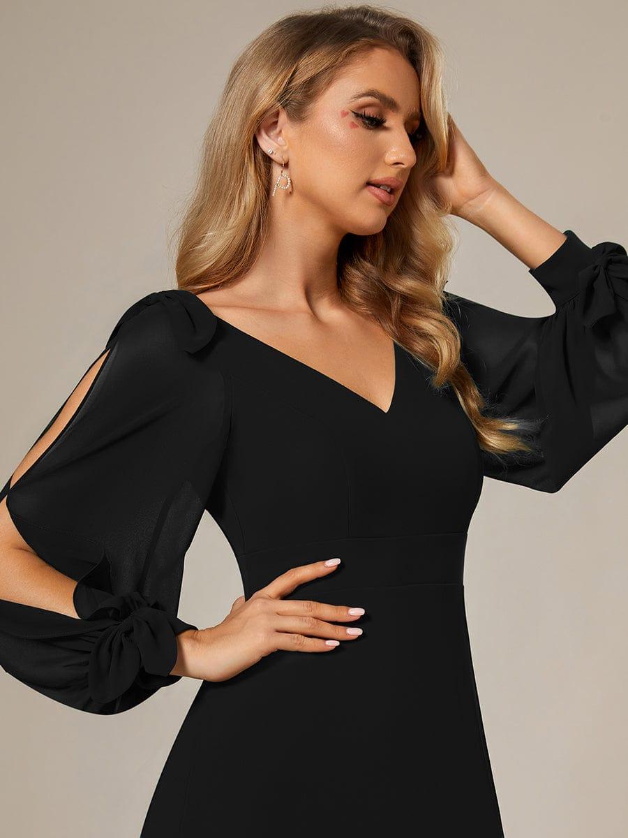 ever IVORY|Open Lantern Sleeve A-Line Mother of the Bride Dress