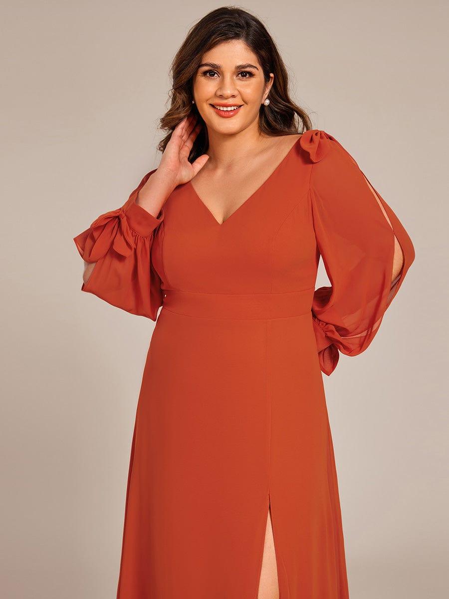 ever IVORY|Open Lantern Sleeve A-Line Mother of the Bride Dress