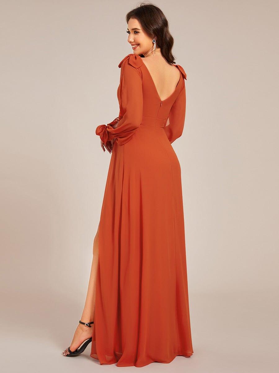 ever IVORY|Open Lantern Sleeve A-Line Mother of the Bride Dress