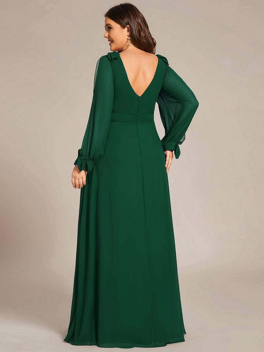 ever IVORY|Open Lantern Sleeve A-Line Mother of the Bride Dress