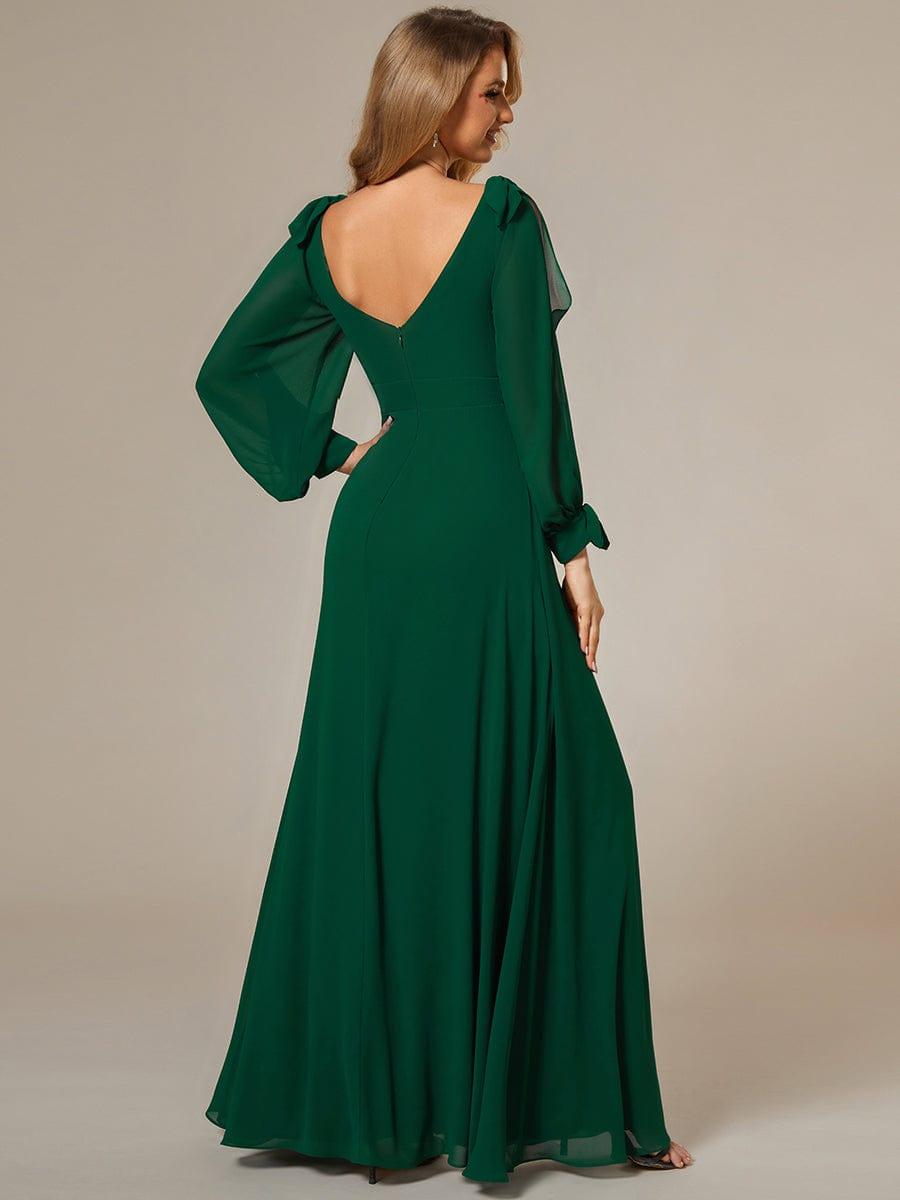 ever IVORY|Open Lantern Sleeve A-Line Mother of the Bride Dress