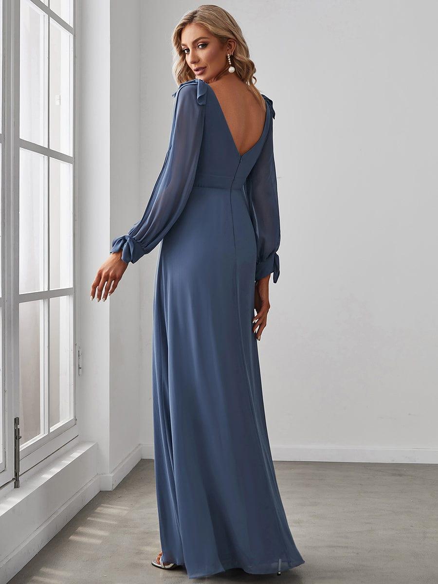 ever IVORY|Open Lantern Sleeve A-Line Mother of the Bride Dress