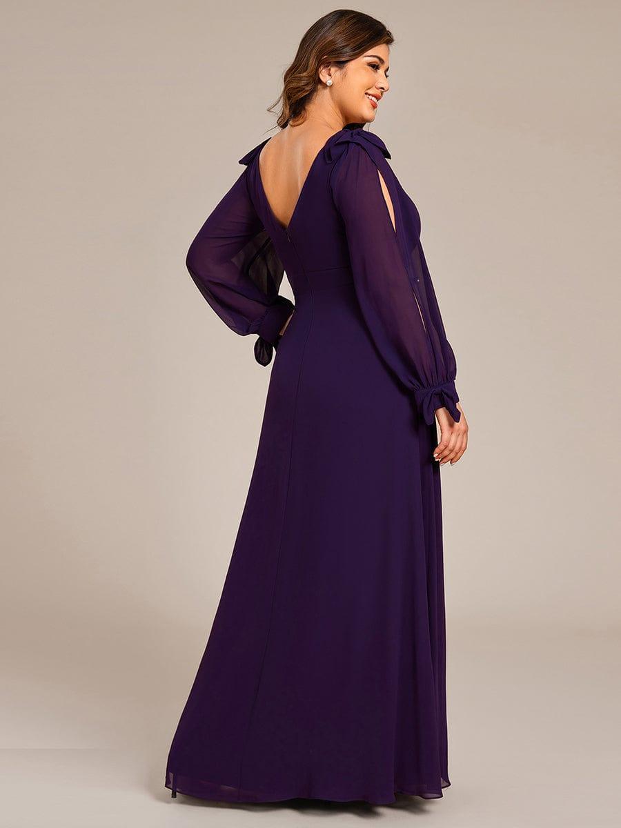 ever IVORY|Open Lantern Sleeve A-Line Mother of the Bride Dress