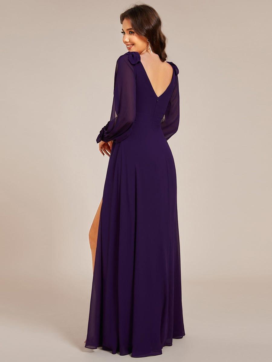 ever IVORY|Open Lantern Sleeve A-Line Mother of the Bride Dress