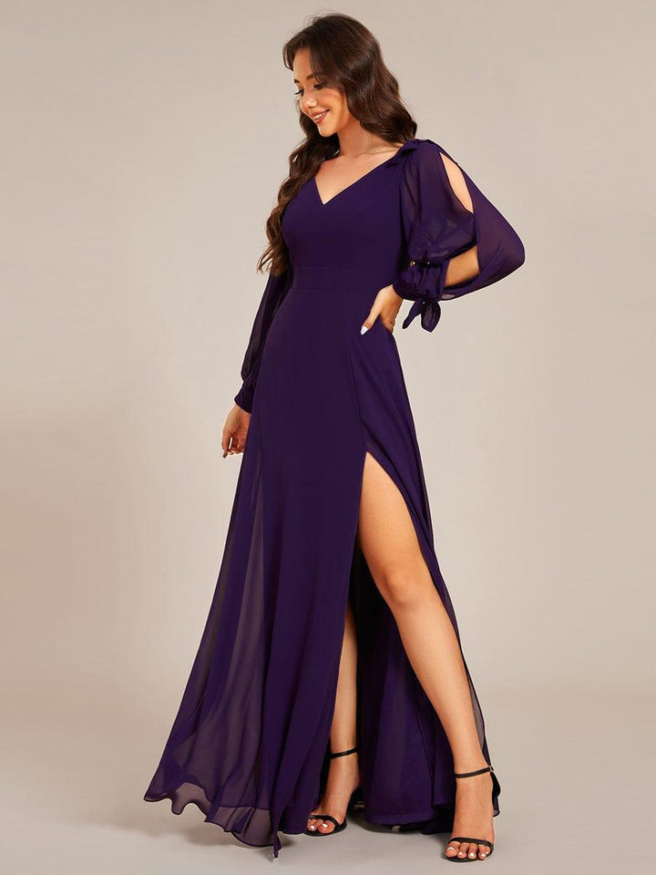 ever IVORY|Open Lantern Sleeve A-Line Mother of the Bride Dress