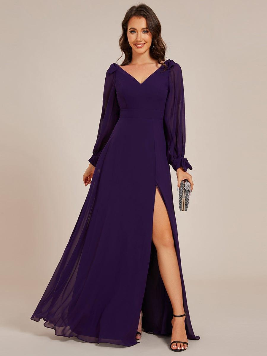 ever IVORY|Open Lantern Sleeve A-Line Mother of the Bride Dress