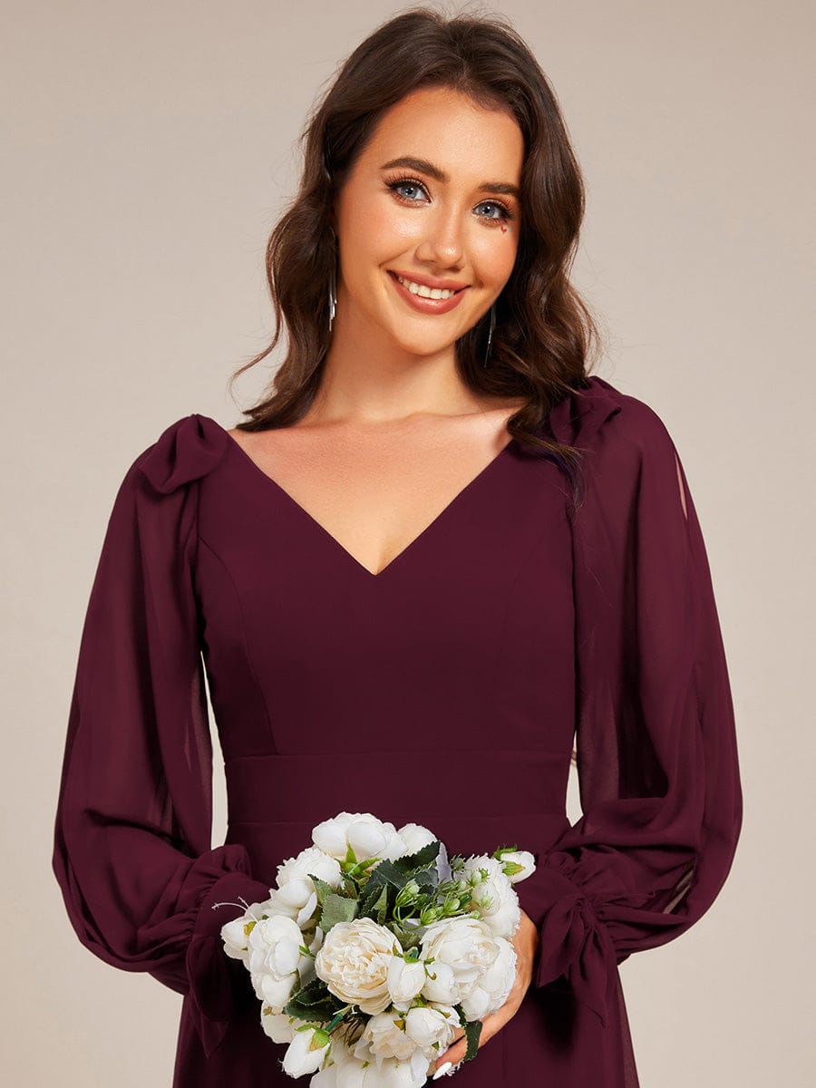 ever IVORY|Open Lantern Sleeve A-Line Mother of the Bride Dress