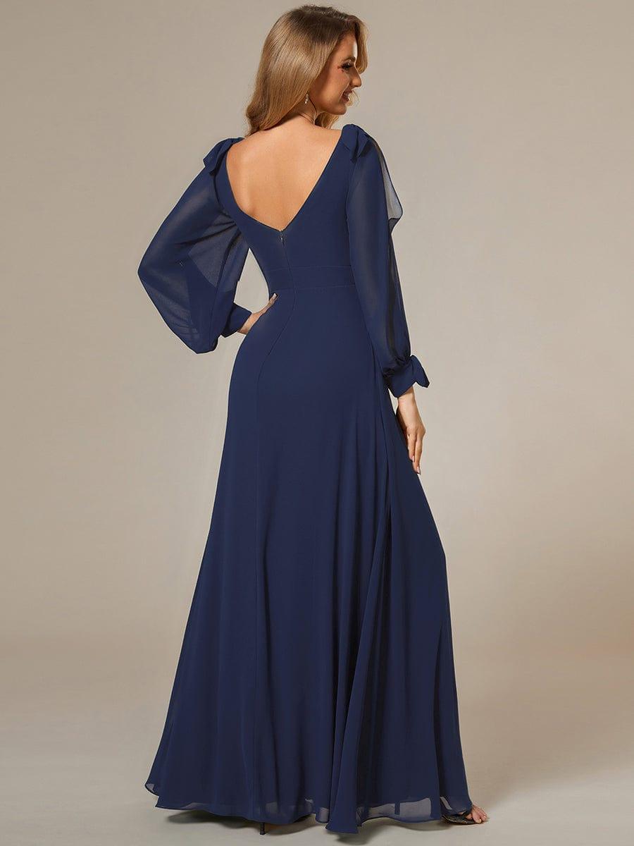 ever IVORY|Open Lantern Sleeve A-Line Mother of the Bride Dress
