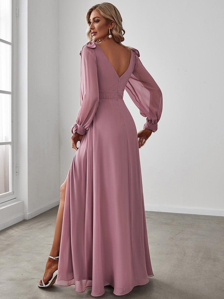 ever IVORY|Open Lantern Sleeve A-Line Mother of the Bride Dress