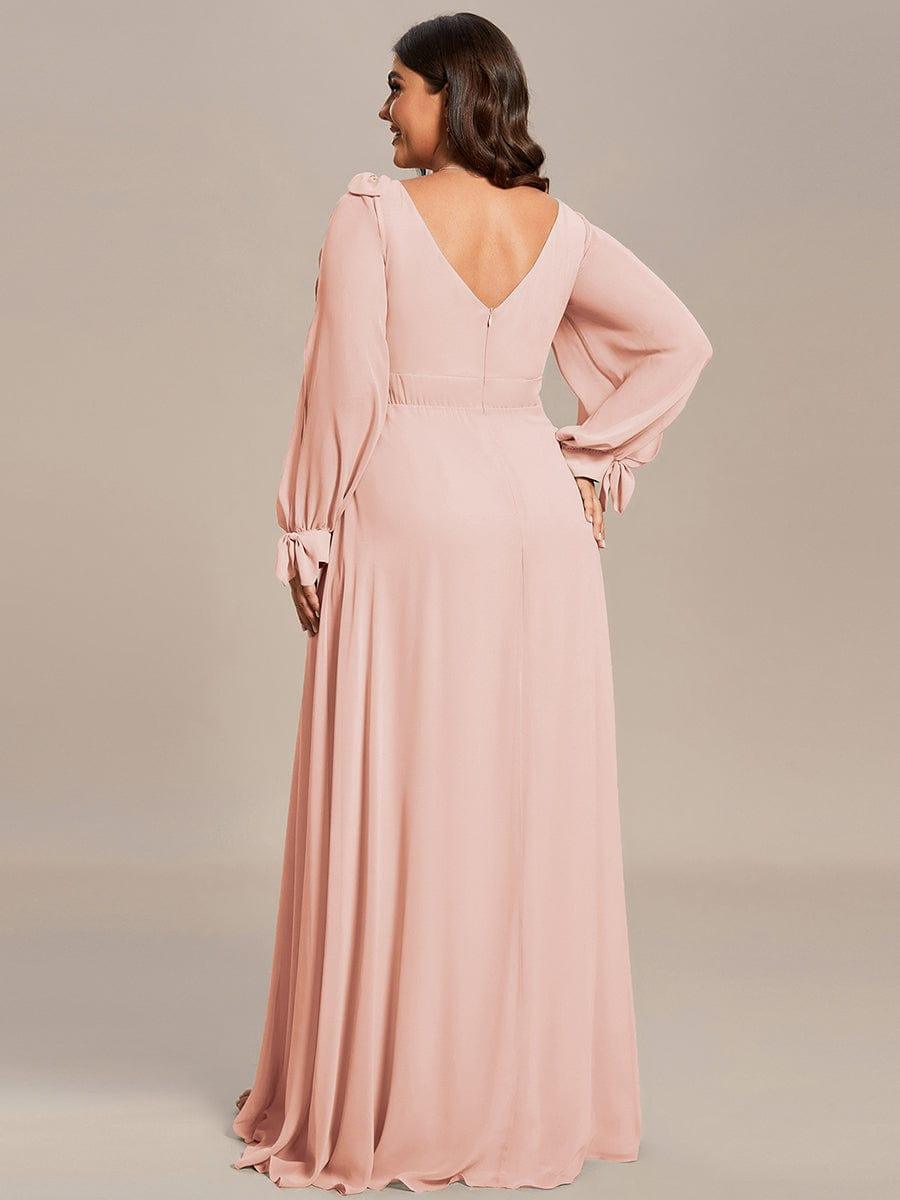 ever IVORY|Open Lantern Sleeve A-Line Mother of the Bride Dress