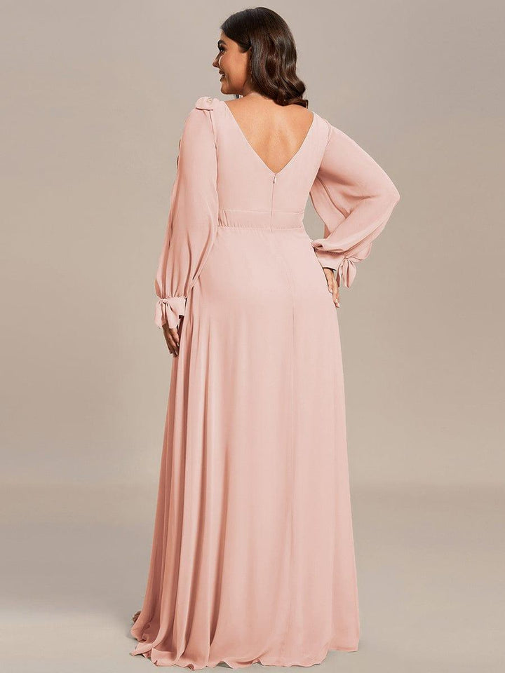 ever IVORY|Open Lantern Sleeve A-Line Mother of the Bride Dress