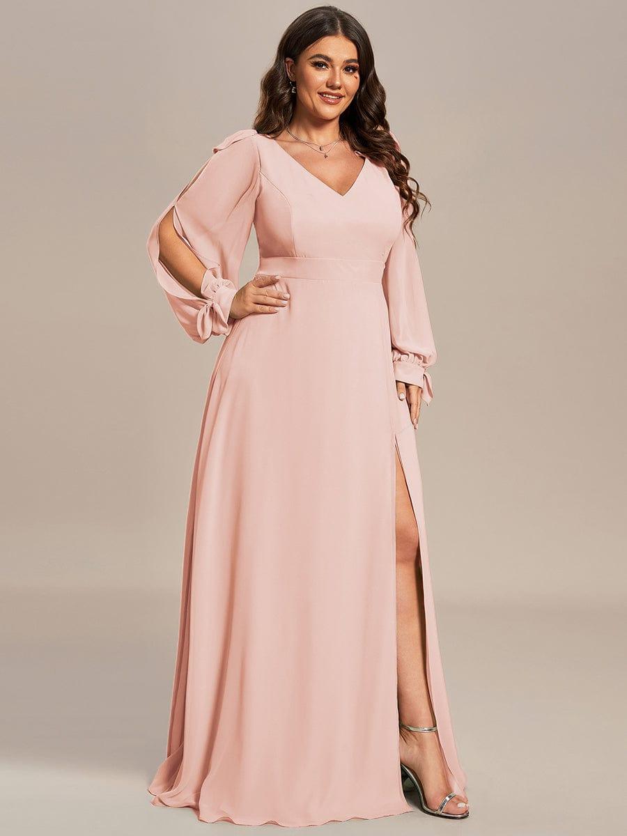 ever IVORY|Open Lantern Sleeve A-Line Mother of the Bride Dress
