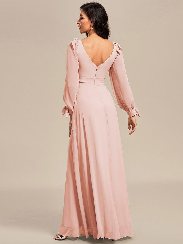 ever IVORY|Open Lantern Sleeve A-Line Mother of the Bride Dress