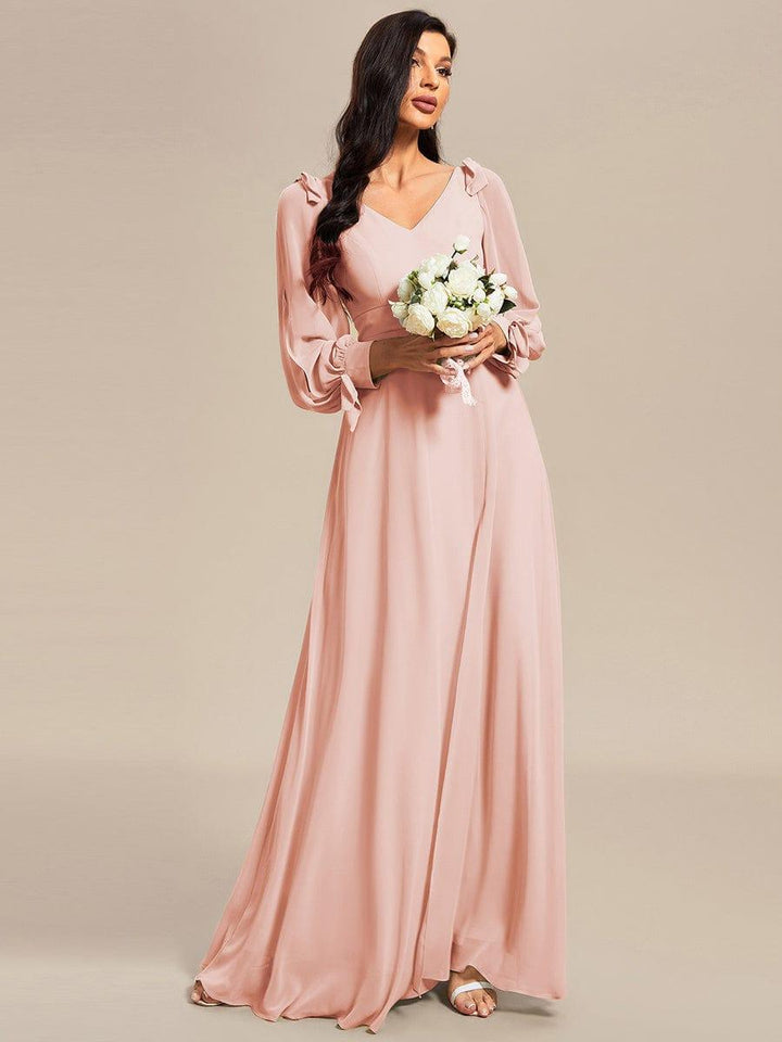 ever IVORY|Open Lantern Sleeve A-Line Mother of the Bride Dress