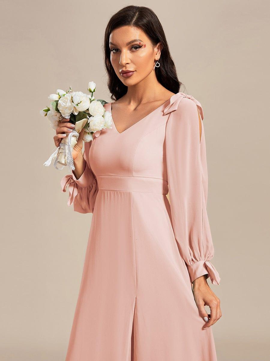 ever IVORY|Open Lantern Sleeve A-Line Mother of the Bride Dress