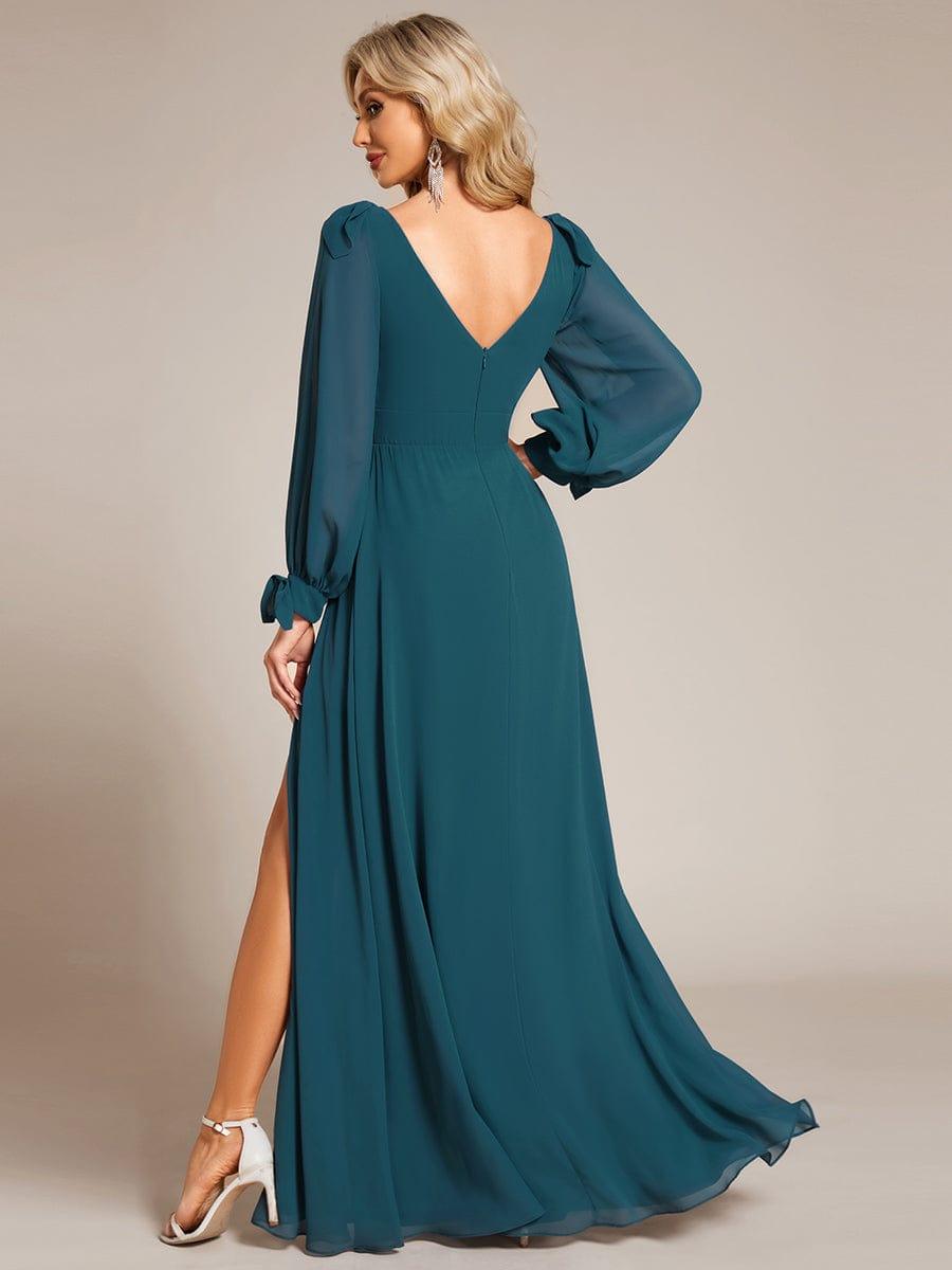 ever IVORY|Open Lantern Sleeve A-Line Mother of the Bride Dress