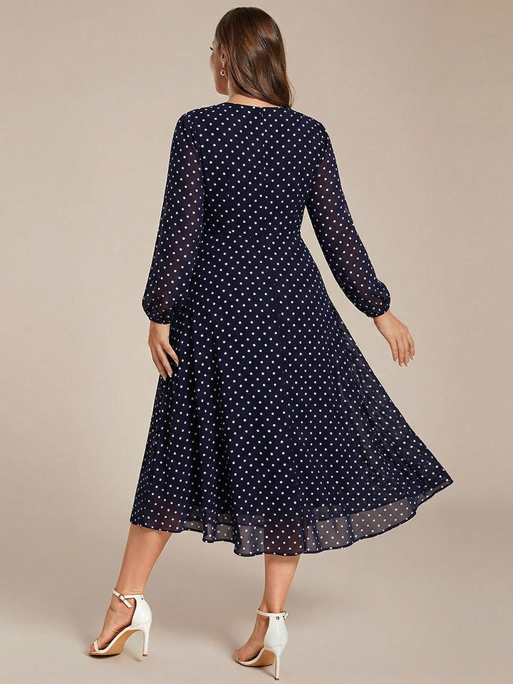 ever BRIAR|3/4 Sleeves Asymmetrical Hem A-Line Midi Wedding Guest Dress