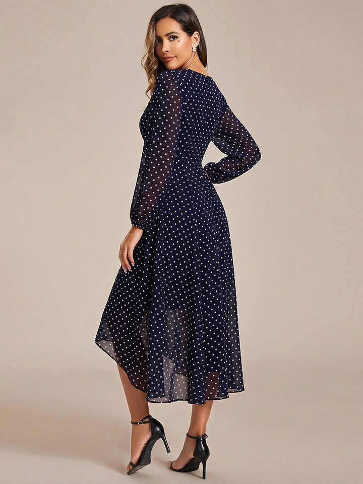 ever BRIAR|See-Through 3/4 Sleeves V-Neck A-Line Chiffon Wedding Guest Dress