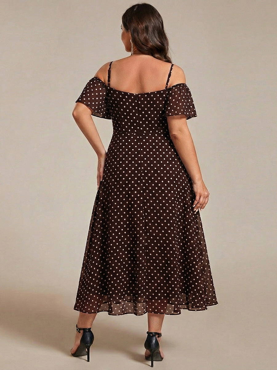 ever JORDANE|Spaghetti Strap Cold Shoulder Chiffon A-Line Midi Wedding Guest Dress