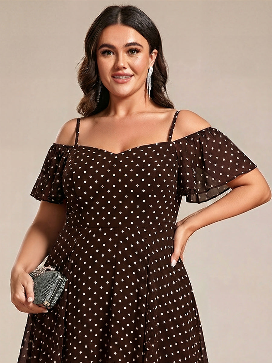 ever JORDANE|Spaghetti Strap Cold Shoulder Chiffon A-Line Midi Wedding Guest Dress