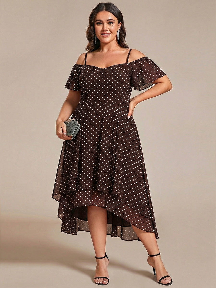 ever JORDANE|Spaghetti Strap Cold Shoulder Chiffon A-Line Midi Wedding Guest Dress