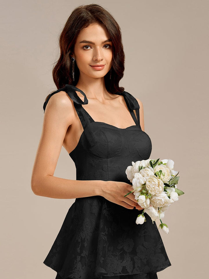 ever CODI|Bow Straps Floral Lace Tiered Dress