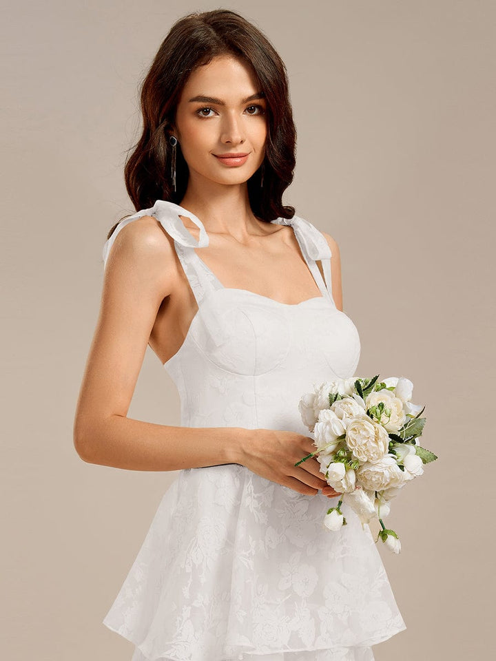 ever CODI|Bow Straps Floral Lace Tiered Dress
