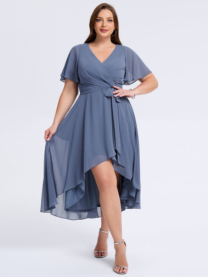 pretty MARISELLE|Plus Size Tie Knot Chiffon Wedding Guest Dress