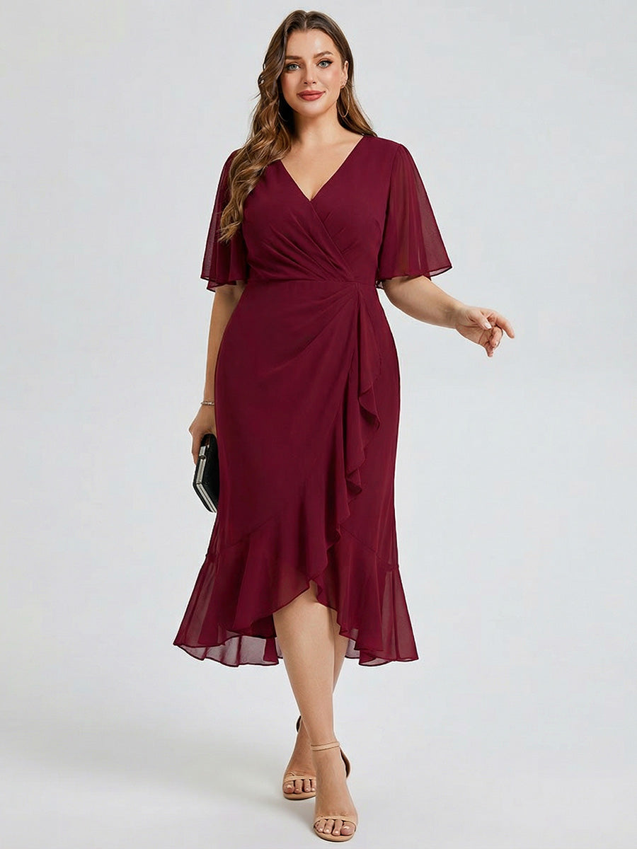 pretty FLORENCIA|Plus Size Printed Mermaid Chiffon Wedding Guest Dress