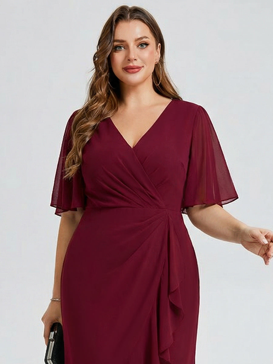 pretty FLORENCIA|Plus Size Printed Mermaid Chiffon Wedding Guest Dress