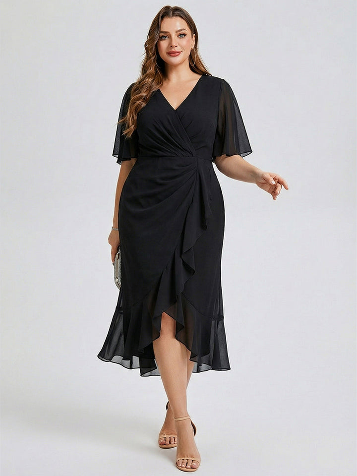 pretty FLORENCIA|Plus Size Printed Mermaid Chiffon Wedding Guest Dress
